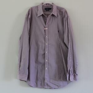 Ralph Lauren Classic Fit Long Sleeve Button Down Shirt Red White‎ Shirt XL Tall